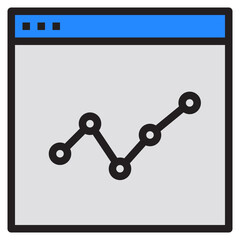 Line Chart color line style icon