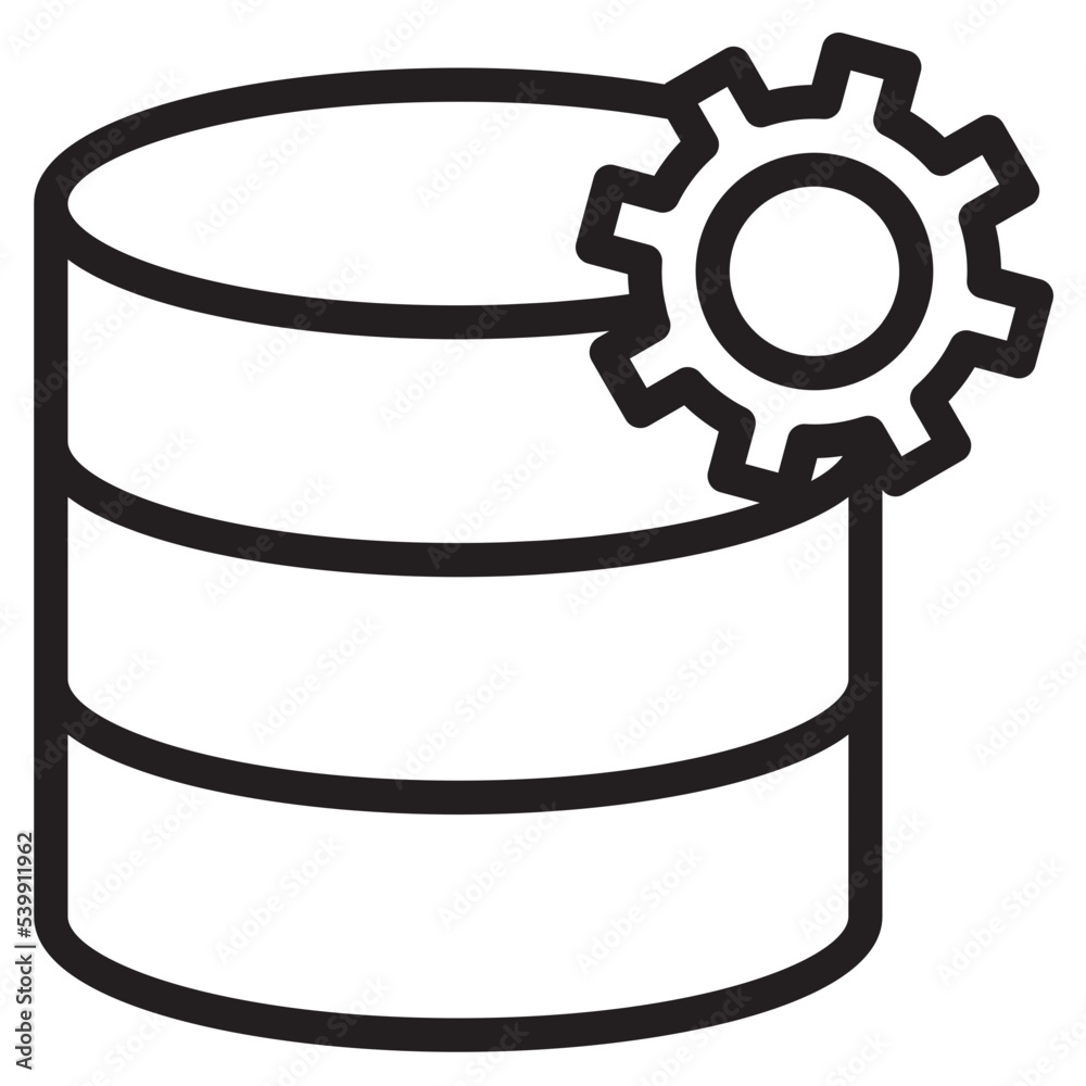 Wall mural database administrator outline style icon