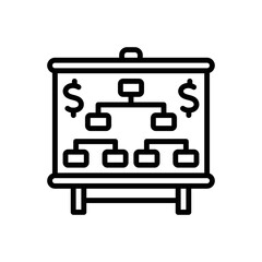 Black line icon for scheme