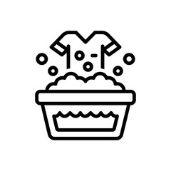 Black line icon for wash
