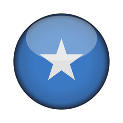 somalia Flag in glossy round button of icon. National concept sign. Independence Day. isolated on transparent background.
