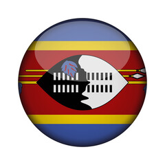 Fototapeta na wymiar swaziland Flag in glossy round button of icon. National concept sign. Independence Day. isolated on transparent background.