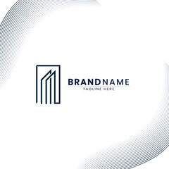 Obraz premium Building Logo Design With Negative Space Style Real Estate, Architecture, Construction