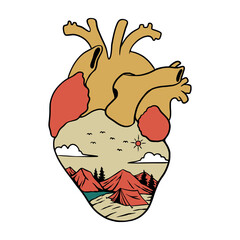 Illustration of camping hearth