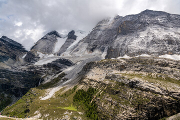 Yading national park, Daocheng, China, Beautiful mountain high altitude view point in Asia. Horizontal image with copy space for text