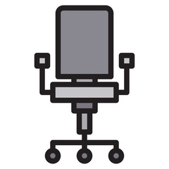 Officechair color line style icon