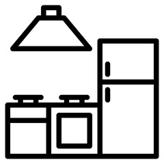 Kitchen set outline style icon - 539915528