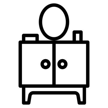 recommend clip art: Nightstand outline style icon