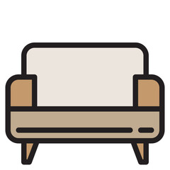 Sofa color line style icon