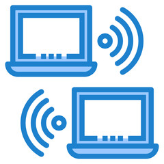Wireless conection blue style icon