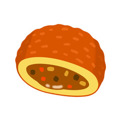 カレーパン　パン屋　イラスト