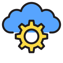 Cloud computing color line style icon