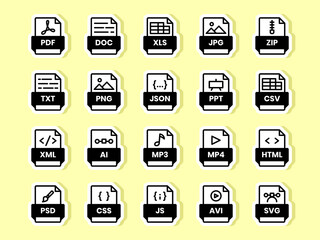 Document file folder mp3 mp4 jpg png zip ppt txt pdf