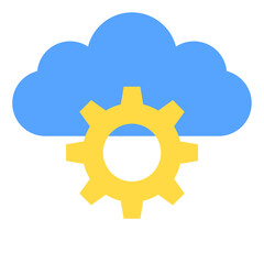 Cloud computing flat style icon