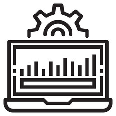 Data processing outline style icon