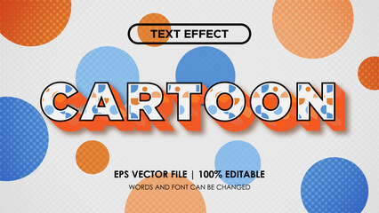 editable cartoon text effect with very cute dot pattern
