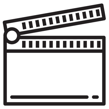 recommend clip art: Clapperboard outline style icon