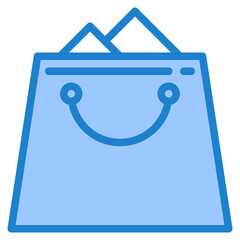 Shopping bag full blue style icon