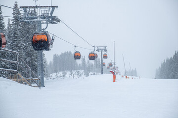chair lift cabin ski resort