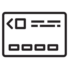 Debit card outline style icon