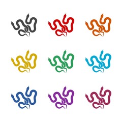 Obraz premium Snake icon isolated on white background. Set icons colorful