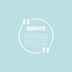 Talk bubble quotation frame. Quote card creative template. Vector graphic desing element. Message sticker collection
