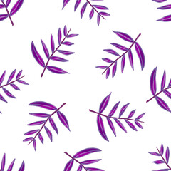 Fototapeta na wymiar purple pandan or palm leaves seamless pattern for print and fashion or wallpaper
