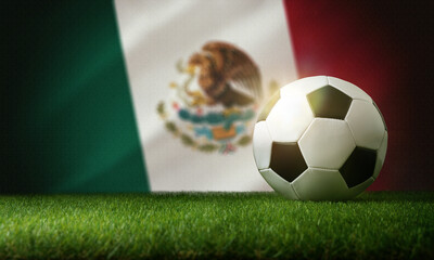 Mexico national team background with ball and flag