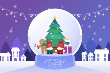 Fototapeta na wymiar Cozy Christmas background illustration 
