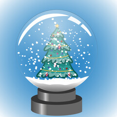 Snow globe with christmas tree