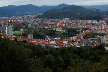 Naklejka na ściany i meble Bilbao seen from a hill