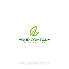 logo modern minimalist abstract leaf