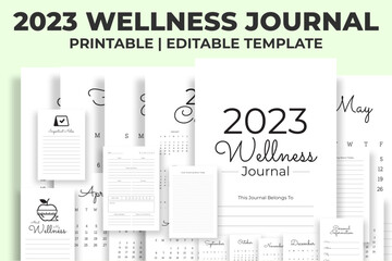 2023 Wellness Journal - obrazy, fototapety, plakaty