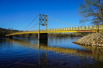 Beautiful shot of the Beaver bridge outside Eureka Springs, Arkansas, USA - obrazy, fototapety, plakaty