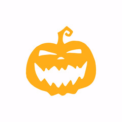 Illustration of simple halloween design orange pumpkin ghost, can use for banner,wallpaper,card and etc.