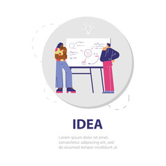 Idea of startup launch banner or poster template flat vector illustration.