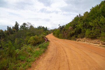 Untarred gravel road close to Paarl in the Western Cape of South Africa