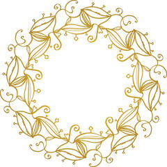 Vector wreath - elegant romantic 
 round border with decorative flowers.
