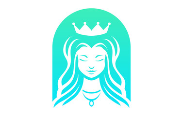 Queen Hair Salon Negative Space Logo Design