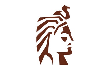 Ancient Egyptian Head Logo Design Template