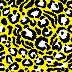 Leopard imitation seamless yellow pattern. Vector illustration