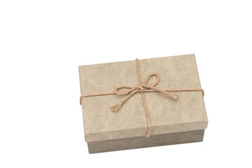 Brown paper giftbox isolated