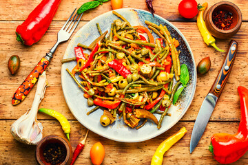 Appetizing dish of stewed vegetables, ragout