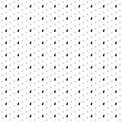 Square seamless background pattern from black cat symbols are different sizes and opacity. The pattern is evenly filled. Vector illustration on white background