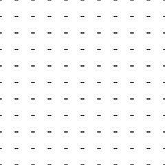 Square seamless background pattern from geometric shapes. The pattern is evenly filled with small black minus symbols. Vector illustration on white background