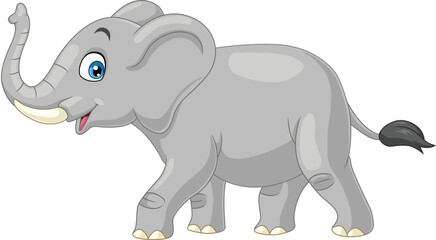 Obraz na płótnie Canvas Cartoon elephant isolated on white background 