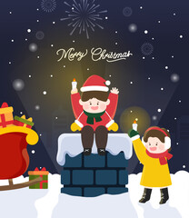 Naklejka premium Christmas at the end of the year 