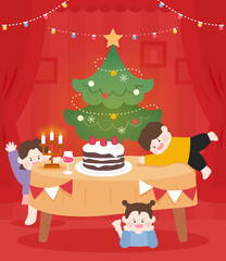 Christmas at the end of the year 
