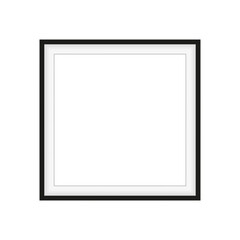Sowable photo frame on the wall. For home decor or business. White background.