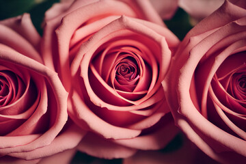 Fototapeta premium Closeup photography of a a bunch of Pink Red Roses